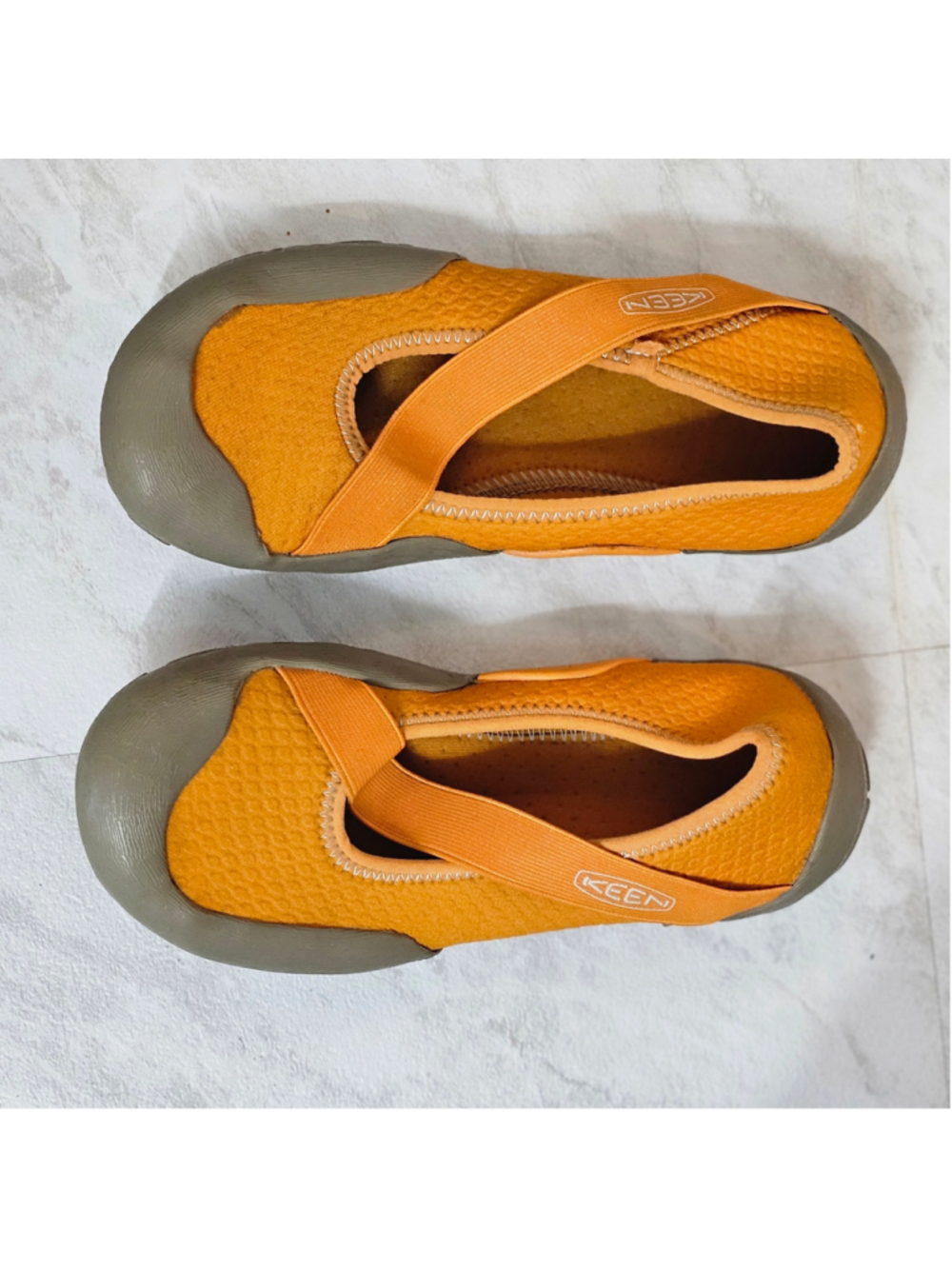 KEEN Womens Size 6 Orange Mary Jane Shoes Elastic Strap Outdoor Comfort Flats - Picture 3 of 6